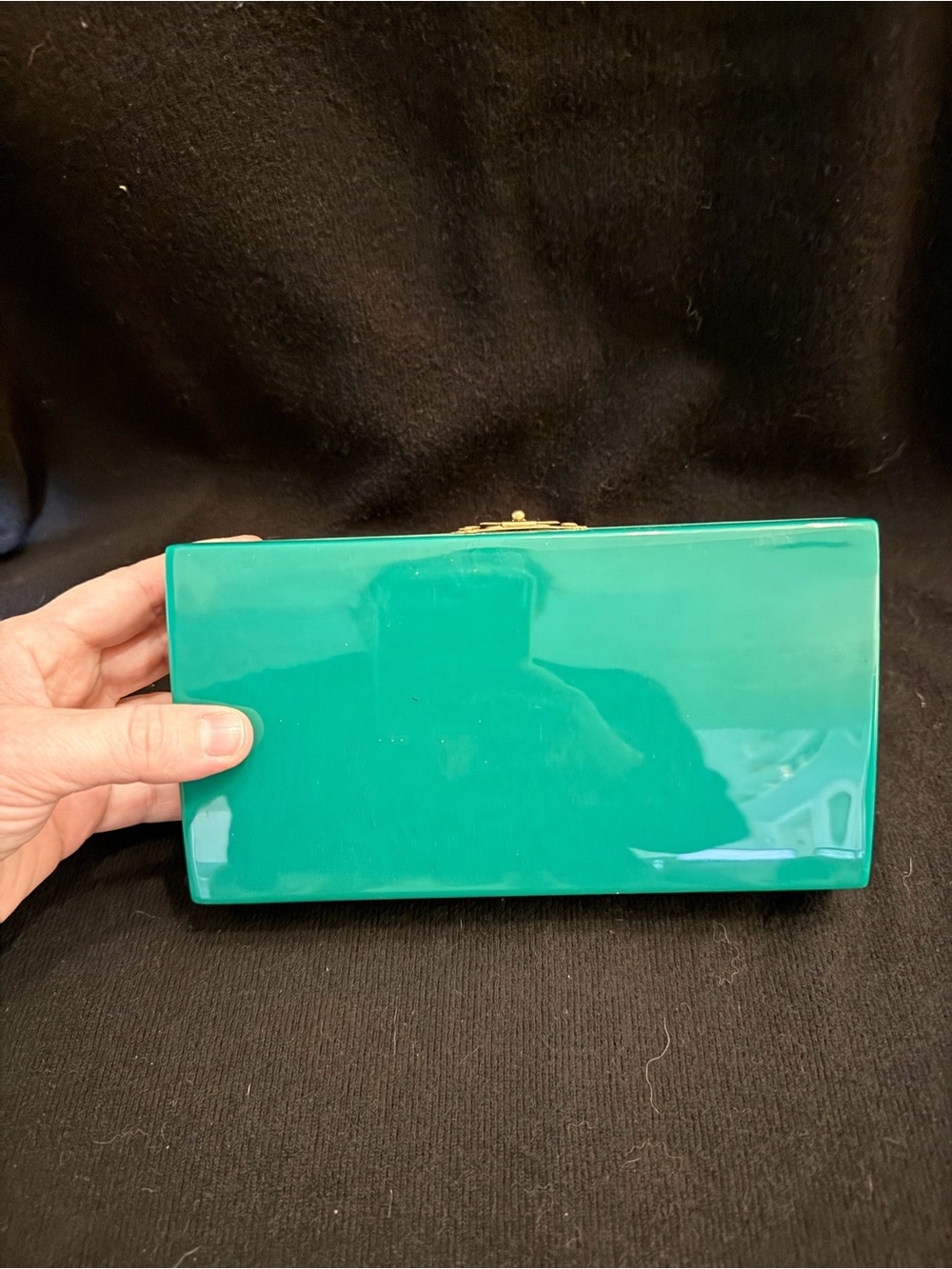 Green Resin Box Clutch Handbag